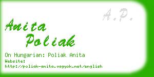 anita poliak business card